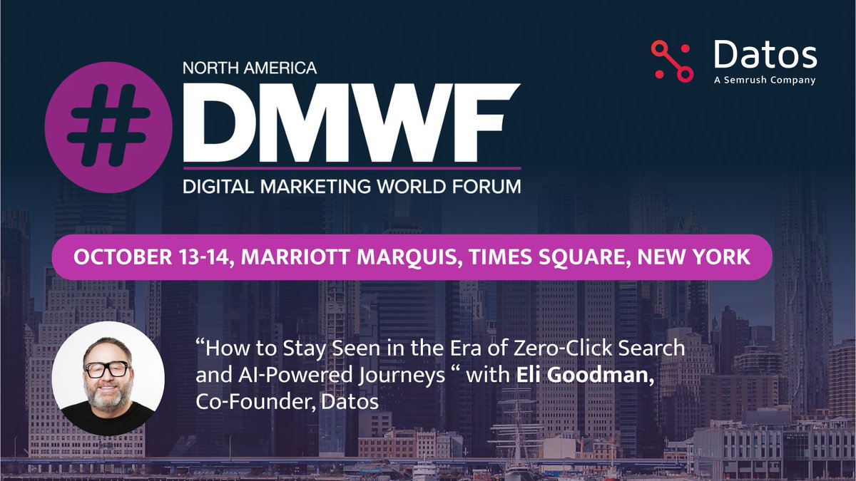 Our Co-Founder <a href="/LosBuenos/">Eli Goodman</a> will be speaking at <a href="/DigiMarketingWF/">#DMWF</a> North America this November in NYC, leading a session on predicting consumer behavior with clickstream data and AI. 

Planning to attend? Get in touch if you’d like to meet on-site.

More: hubs.li/Q03Lj5K40