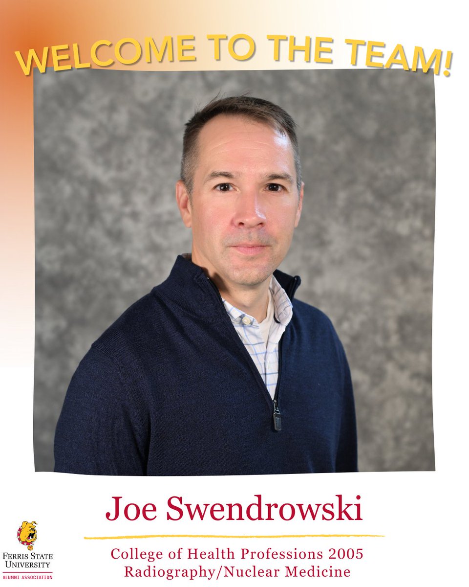 Let’s congratulate Joe Swendrowski, College of Health Professions graduate, on joining the Alumni Association Board—welcome to the team! 🐶

#FerrisForward #BeABulldog #FERR1S