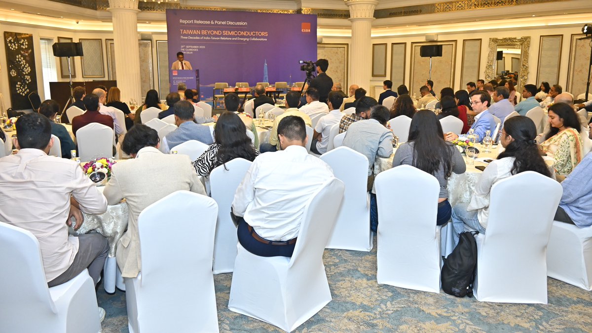 CSDR_India's tweet image. The report examines three decades of India-Taiwan relations, arguing that despite significant growth in bilateral trade, the relationship is vastly underutilised. While traditional cooperation in semiconductors, trade, and education has flourished, the report identifies…