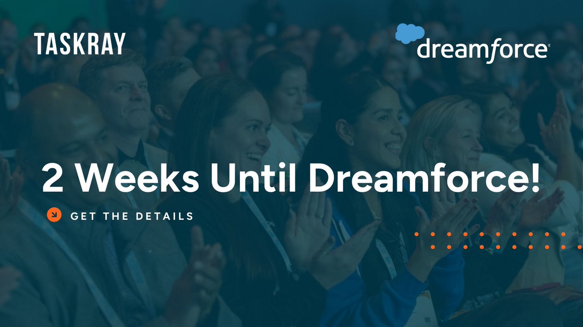 TaskRay's tweet image. Only ✨2 weeks✨ until Dreamforce!
We’re bringing the Lounge, happy hours, and expert sessions you won’t want to miss.
👉 Get all the details: taskray.com/dreamforce-rev…
#Dreamforce25 #SalesforceEcosystem #RevenueCloud
