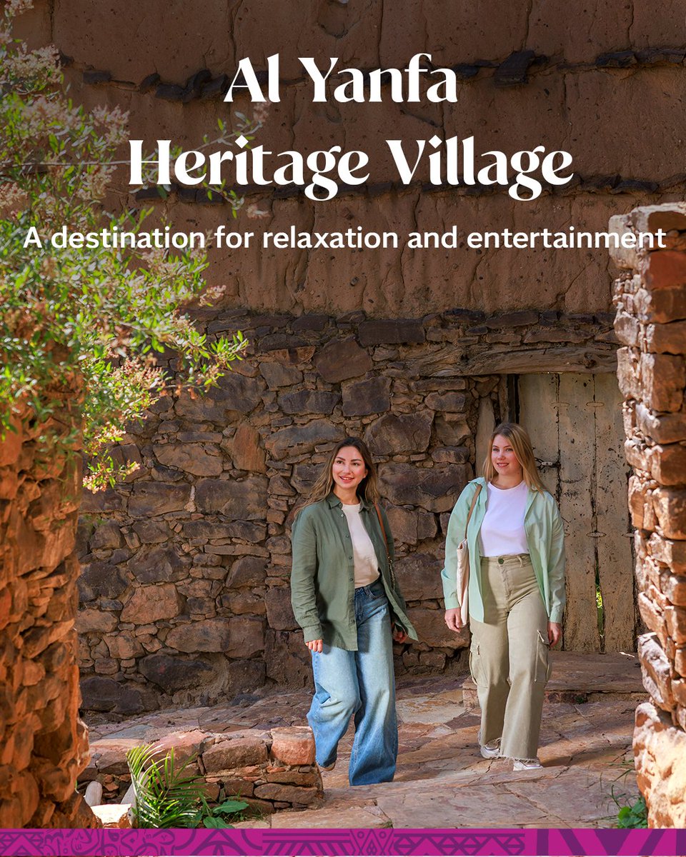 VisitSaudi's tweet image. Step into Al Yanfa Heritage Village, a mountain-top window into Aseer’s living history.
Wander stone pathways, admire panoramic views while breathing mountain air, then discover local crafts in every corner
📍#Aseer
Plan your visit now: visitsaudi.com/en/aseer/attra…
#VisitSaudi
