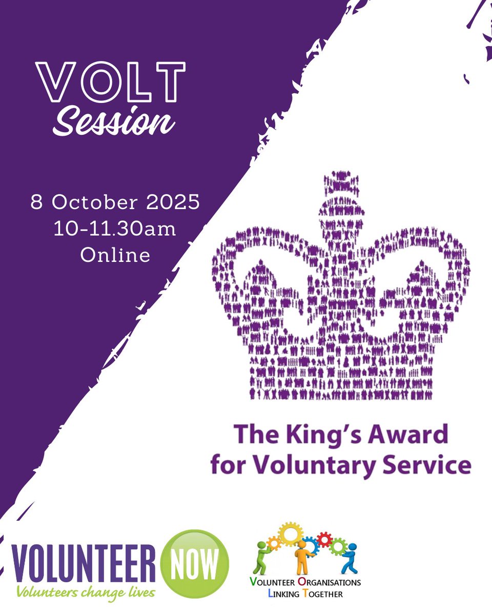 VNEnterprise's tweet image. The @KingsAwardVS is the highest award given to local volunteer groups across the UK. Join us for a short online info session to hear from @KAVSni about the nomination &amp;amp; assessment process, benefits to volunteers &amp;amp; more!

➡️volunteernow.co.uk/course/volt-se…