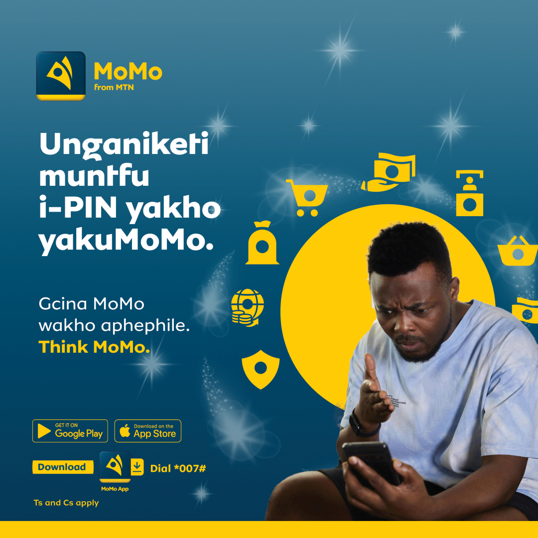 mtnmomosz's tweet photo. Your MoMo PIN is the key to your money:
✅ Never share it with anyone
✅ Avoid writing it down
✅ Use a unique PIN

#thinkmomo https://t.co/CTaxe76pqe