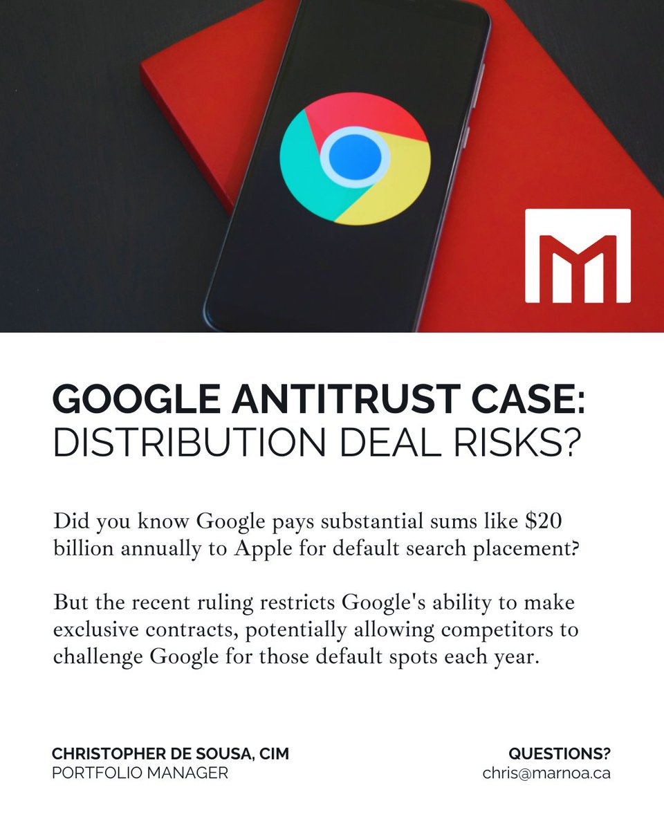 ChrisMPWC's tweet photo. Google's recent antitrust ruling turned out more favorable than expected. But several risks remain. $GOOGL $AAPL

Read my views on the antitrust ruling here: https://t.co/OIGAZysfUM

#GoogleSearch #TechPolicy #Antitrust #Regulation #BigTech #DataSharing https://t.co/BoV2fZXEqC