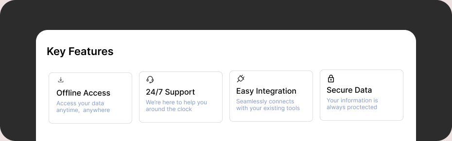 mustaphalawan's tweet photo. Design a "What You Get" Feature List

🎉 I just completed Daily UI/UX Challenge #35! Ready to level up my design skills with Redoui. #redoui #designchallenge #UI #UX #uxdesign #uidesign https://t.co/qnDk6xkFoQ