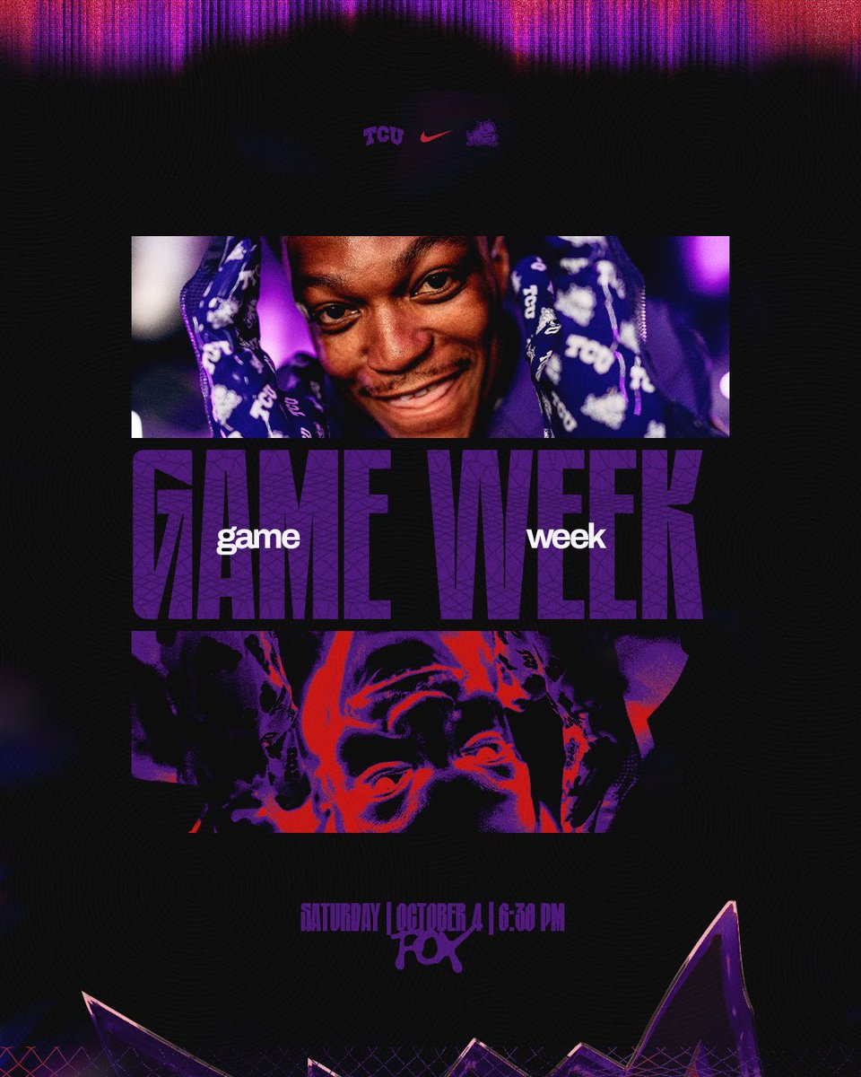 TCUFootball's tweet photo. πππ π πͺπππβΌοΈ
Letβs get The Carter rocking Saturday nightβΌοΈ
#GoFrogs πΈ #ForTheWild https://t.co/pn4lgmUsH9