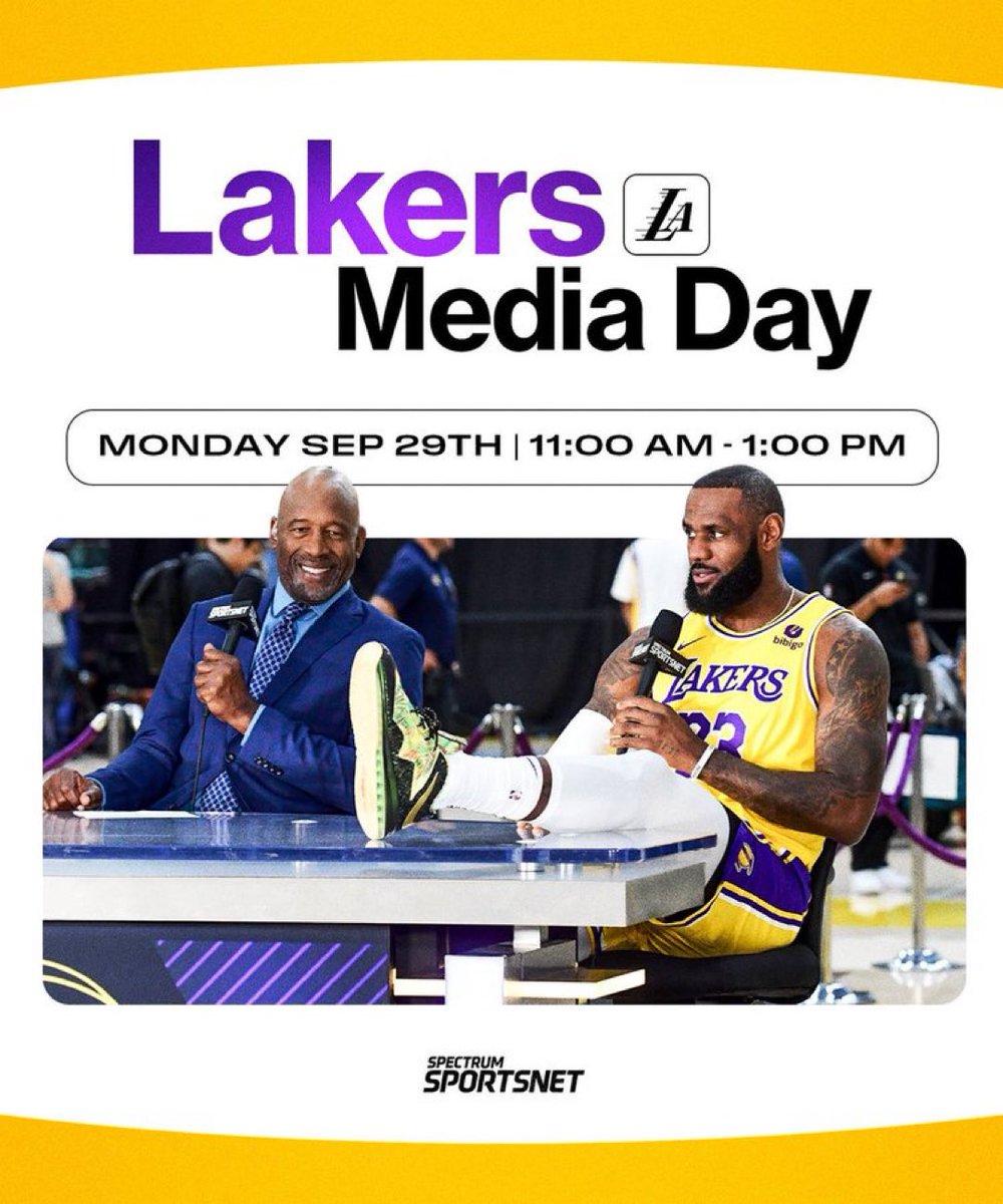 En 4 horas COMIENZA el MEDIA DAY de Los Angeles Lakers!🔥