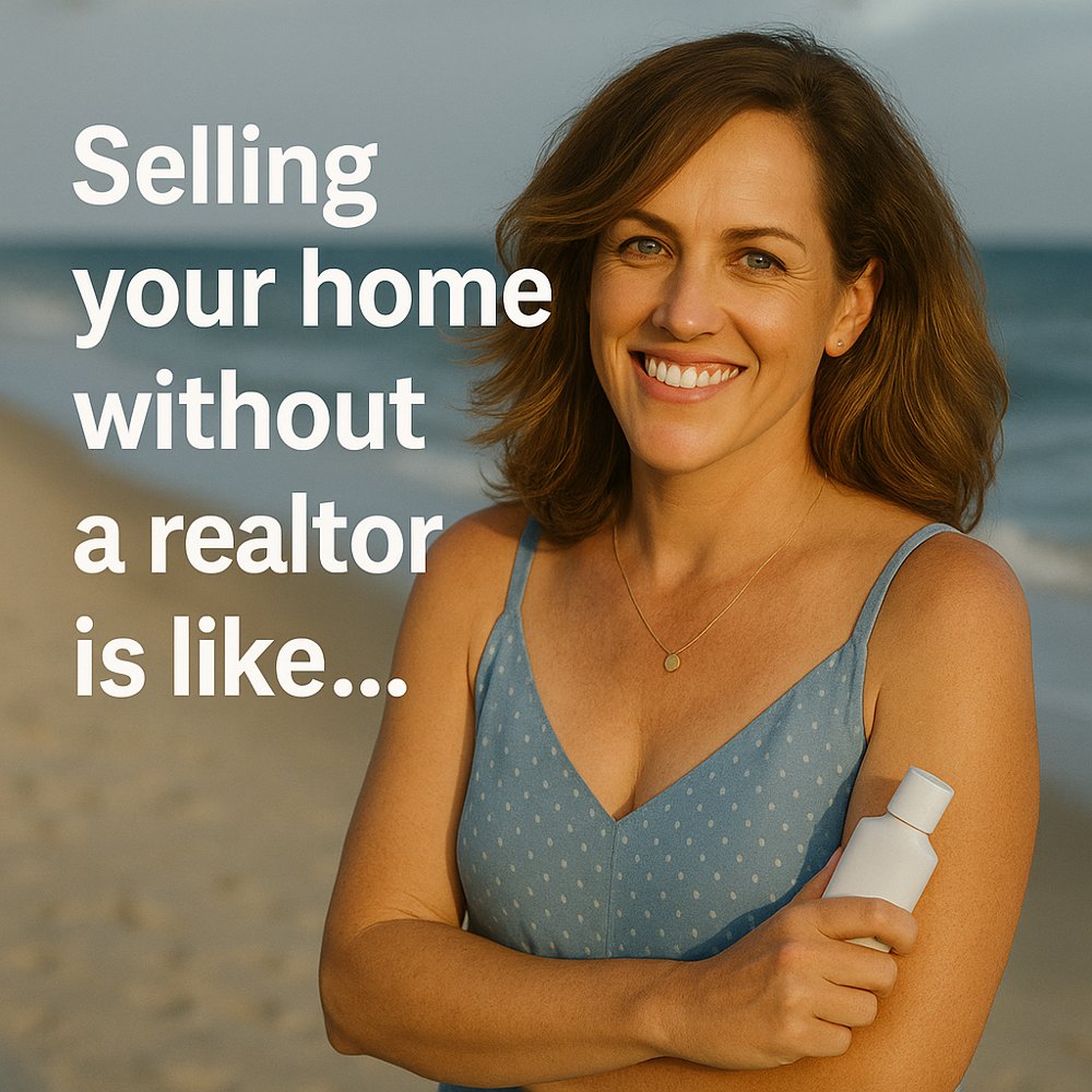 DIlmrealtor's tweet photo. What do selling your home 🏠 and putting on sunscreen 🧴 have in common? If someone doesn’t have your back, you’re going to get burned 😡. I’ve got the experience + strategy to protect your best interests every step of the way. DM me today — let’s make your move a smooth one. https://t.co/ZQVAyTcIzz