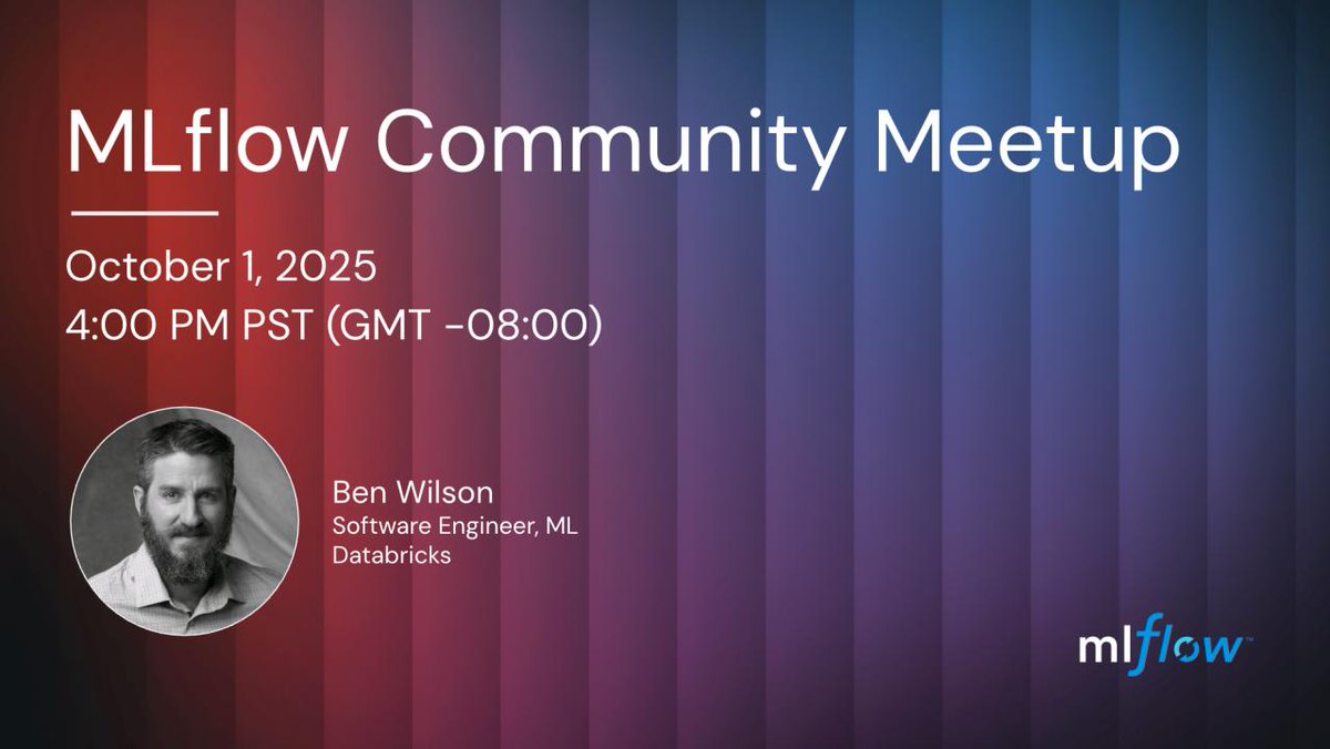 MLflow's tweet image. 🚨 Just two days away!

The next MLflow Community Meetup happens this Wednesday, Oct 1 at 4PM PT—and you won’t want to miss it.

Here’s what we’ll cover:
🔹 𝗕𝘂𝗶𝗹𝗱𝗶𝗻𝗴 𝗦𝗺𝗮𝗿𝘁𝗲𝗿 𝗘𝘃𝗮𝗹𝘀 𝘄𝗶𝘁𝗵 𝗧𝗿𝗮𝗰𝗲-𝗔𝘄𝗮𝗿𝗲, 𝗙𝗲𝗲𝗱𝗯𝗮𝗰𝗸-𝗔𝗹𝗶𝗴𝗻𝗲𝗱 𝗝𝘂𝗱𝗴𝗲𝘀 –…