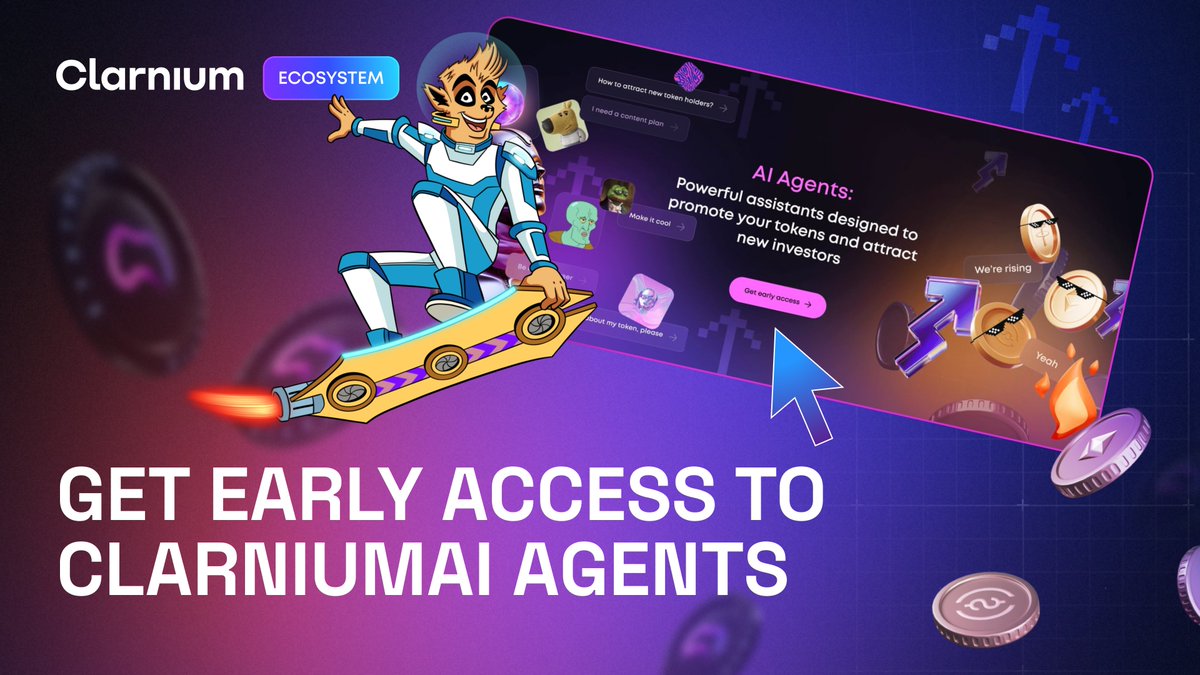 clarnium_io's tweet image. Get Early Access to Clarnium AI Agents 

We’re building the next generation of AI Agents designed to supercharge your growth.

Here’s what’s coming:
 - High-converting content for socials
 - Publishing at peak engagement times
 - Interactive audience conversations

Apply now for…