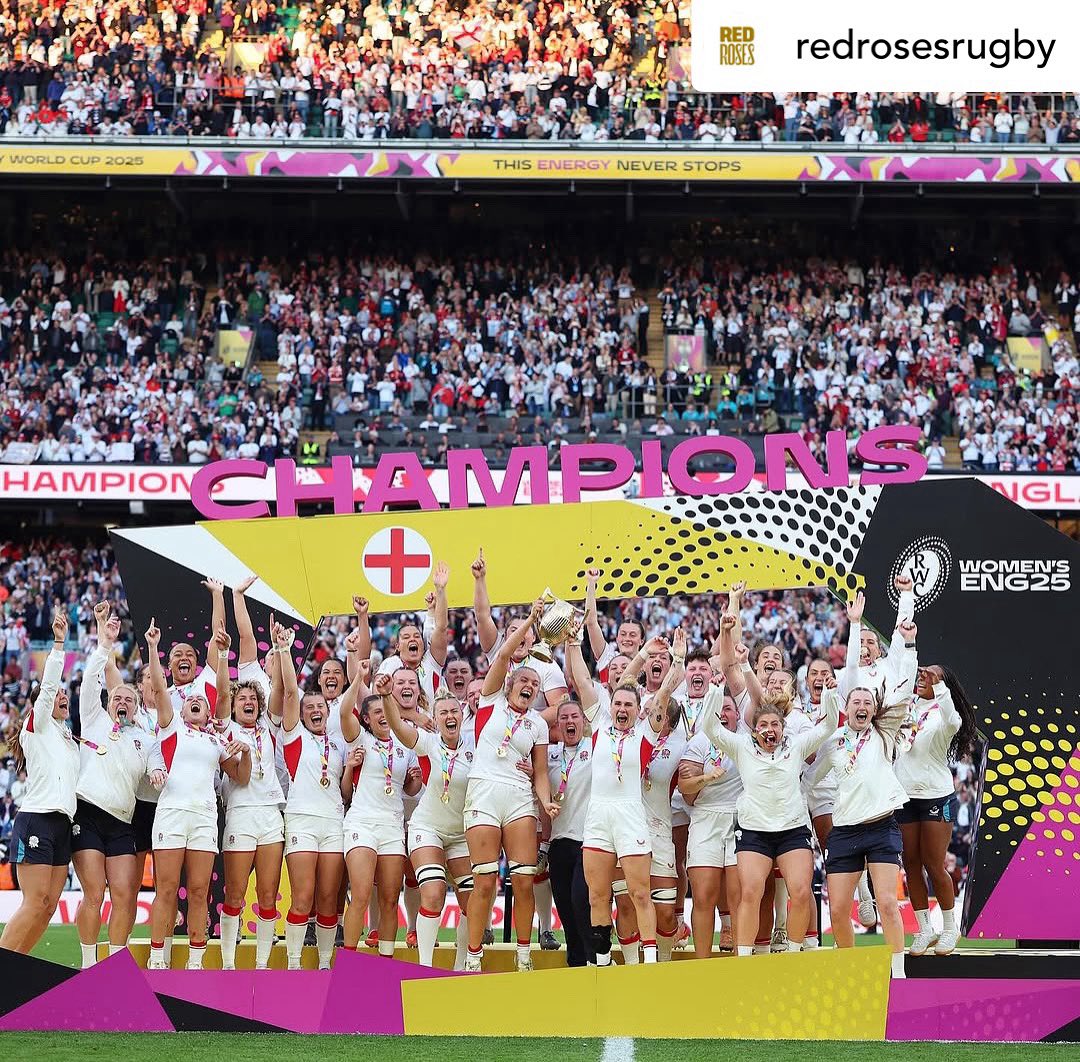 Very proud to have played a small part in the Women’s Rugby World Cup campaign with winners England Rugby 🏆

Can’t thank the team and medical team enough for your trust and hard work throughout the 4 month campaign, in the UK and the warm up games and camps in France and Italy👏