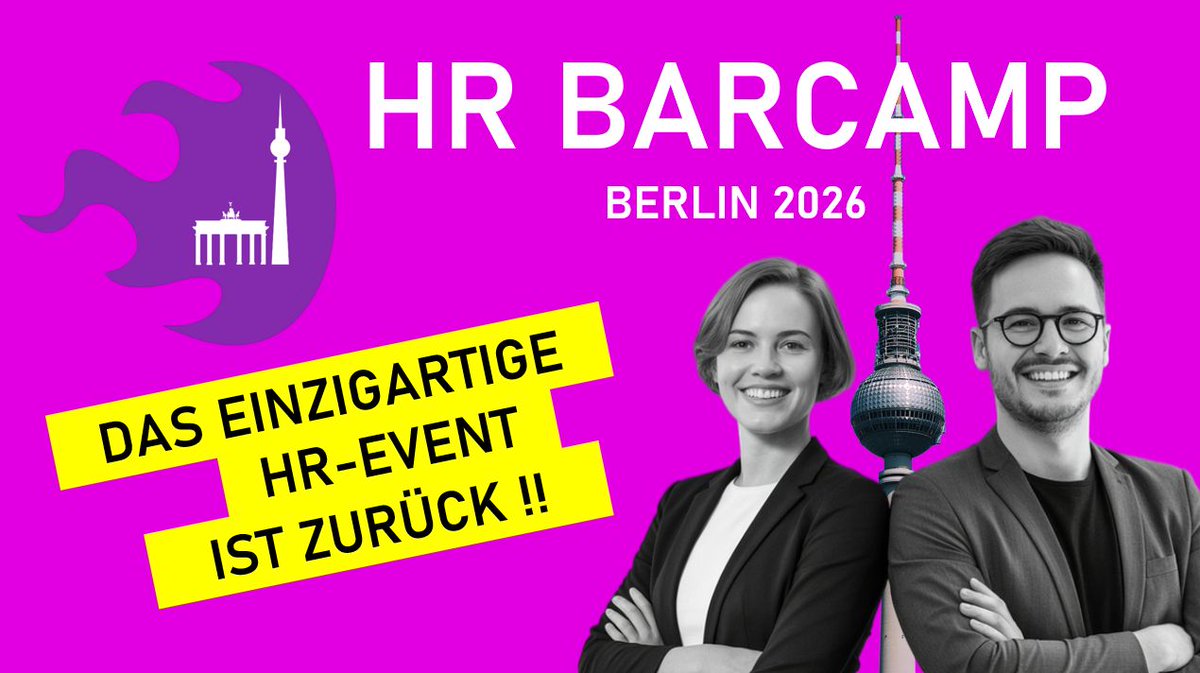 HR BarCamp Berlin 2026: Tickets ab sofort verfügbar!
(nur solange der Vorrat reicht!) #hr #recruiting #hrbc26 
hrbarcamp.org/tickets/