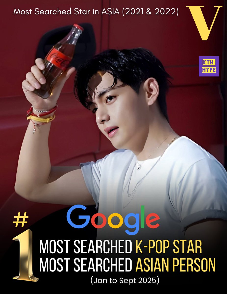 #V is the Most Searched K-Pop Star &amp; Most Searched ASIAN Person on GOOGLE in 2025.

CONGRATULATIONS TAEHYUNG!
#BTSV