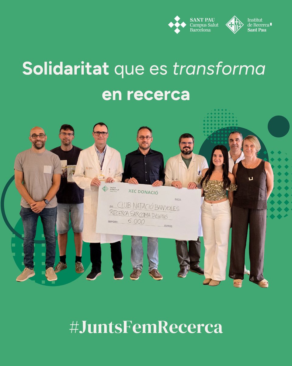 Volem agrair el suport que el Club Natació Banyoles ha donat per tercer any consecutiu a la recerca en Sarcoma d’Ewing de l’Institut de Recerca #SantPau🤽🏼‍♀️

💚Els fons provenen del Memorial Marc Riera Castellà, un torneig benèfic de waterpolo en record al jove esportista que va