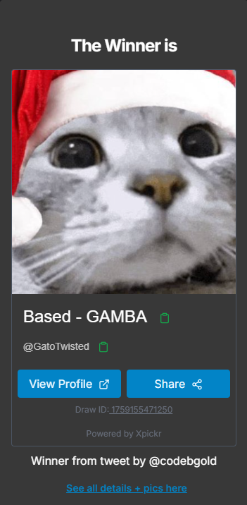 codebgold's tweet photo. Congrats to the winners! @lucky88win @GatoTwisted 

DM Me with your SOL Addys! https://t.co/g6WHDbeeRh