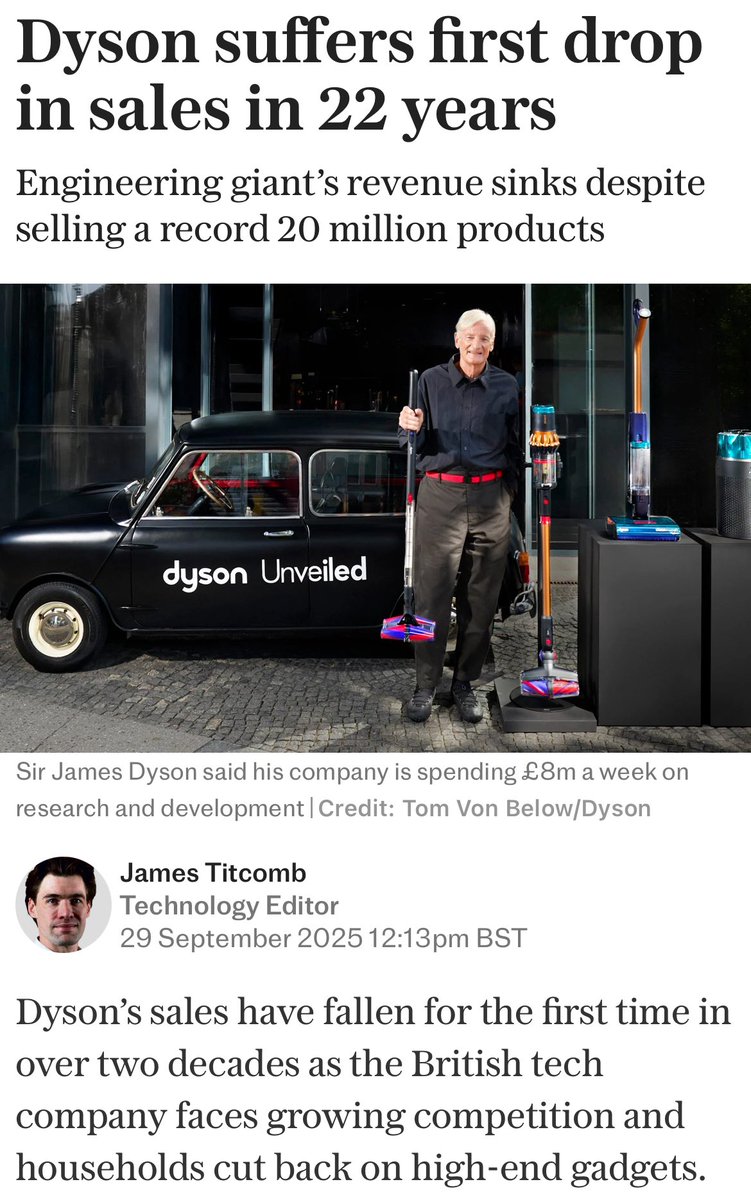 It's called a crisis of overproduction. We don't have the money to buy what they're selling.

In 2010 the most expensive Dyson cost £300. By 2019 it was £600. Today it's £900. 

Average weekly wages are only £16 higher in real terms than they were in 2010.
