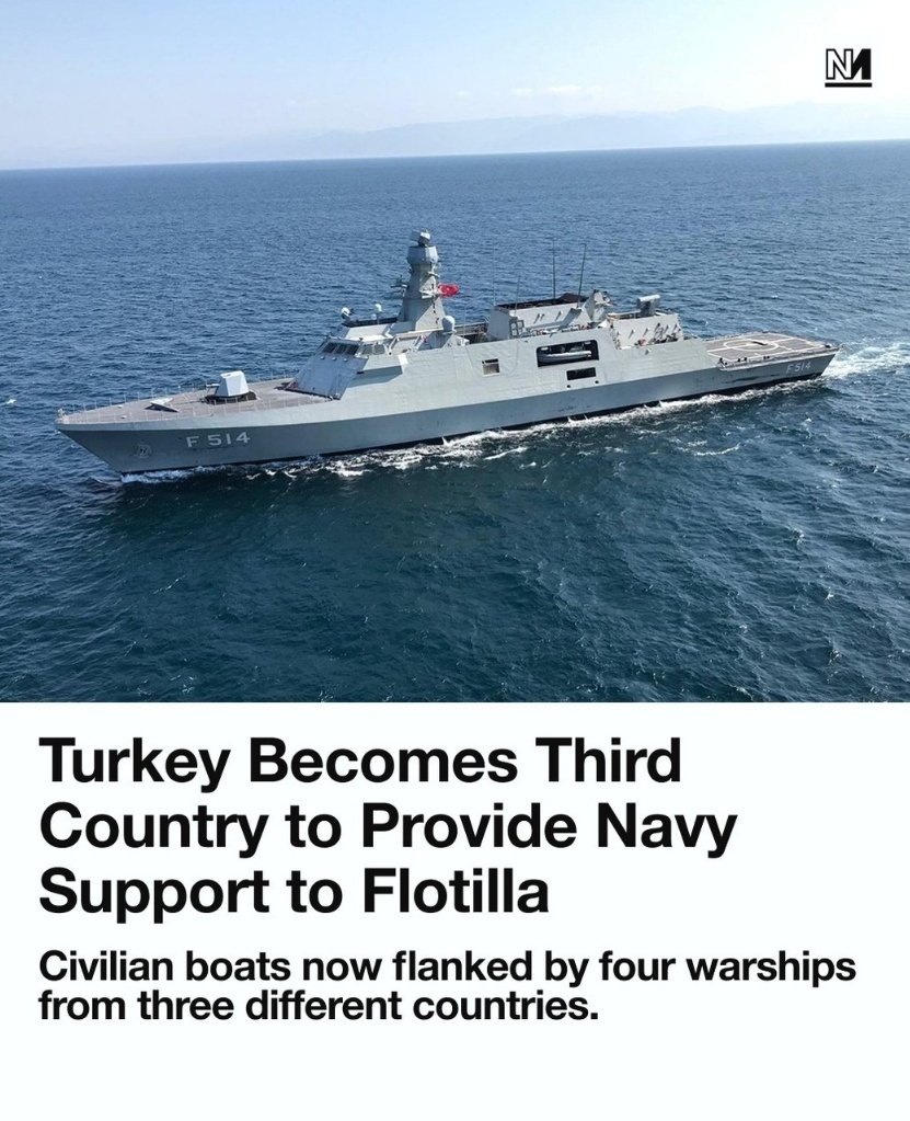 Anche La Turchia ha mandato una Fregata per scortare la #GlobalSumudFlotilla 🇹🇷🇵🇸

Insieme si può Fare ❤️🙏🤲