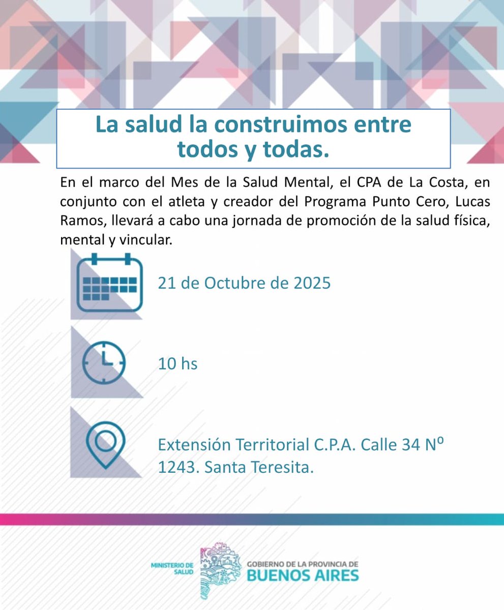#CPALaCosta 
<a href="/SaludBAP/">SaludBAP</a> 
<a href="/saludmentalpba/">Salud Mental, Consumos y Violencias</a> 
<a href="/RSanitaria8/">Region Sanitaria VIII</a>