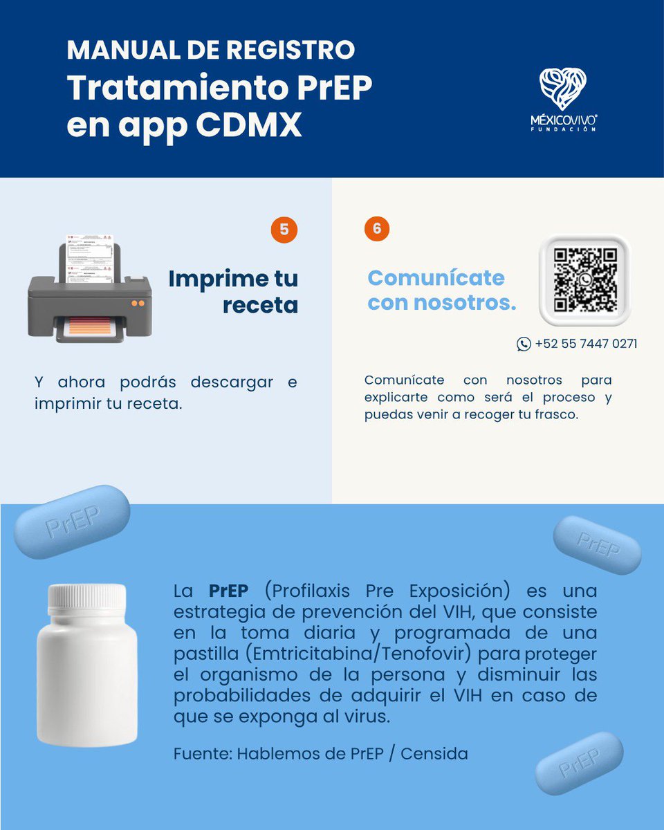 Te compartimos un pequeño paso a paso para obtener tu tratamiento de PrEP a través de la App CDMX. 📷 📷
¡Conoce el Manual de Registro de Tratamiento en el #LunesDeSalud!