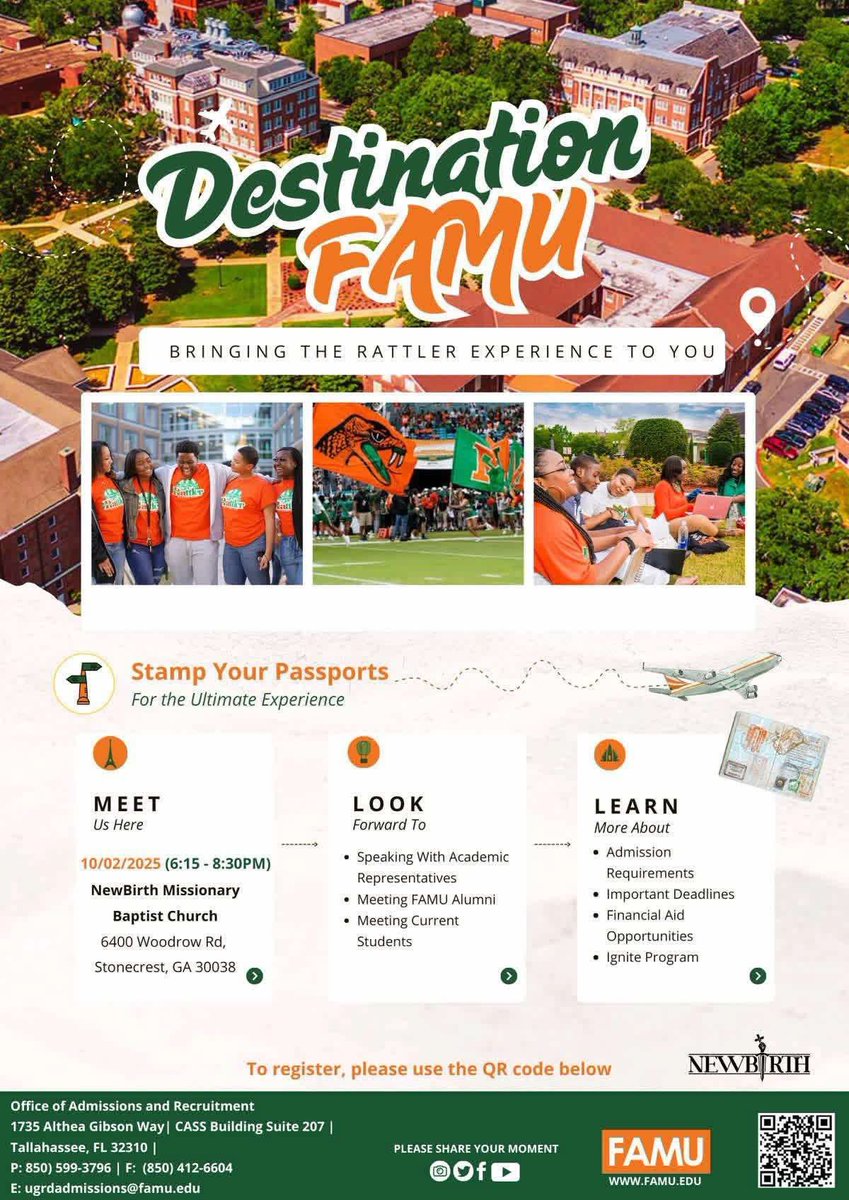 FAMU National Alumni (@famunationalaa) on Twitter photo ππ§‘π ππ’ππ€π¨ππ ππ‘π πππ¨π«π π’π π
π¨π¨ππππ₯π₯ ππ₯ππ¬π¬π’π π°π’ππ‘ πππ¬ππ’π§πππ’π¨π§ π
πππ! ππ§‘π
β¨ Thursday, October 2, 2025 | 6:15 PM β 8:30 PM
π New Birth Missionary Baptist Church
6400 Woodrow Road, Stonecrest, GA 30038
#famu ππ§‘π ππ’ππ€π¨ππ ππ‘π πππ¨π«π π’π π
π¨π¨ππππ₯π₯ ππ₯ππ¬π¬π’π π°π’ππ‘ πππ¬ππ’π§πππ’π¨π§ π
πππ! ππ§‘π
β¨ Thursday, October 2, 2025 | 6:15 PM β 8:30 PM
π New Birth Missionary Baptist Church
6400 Woodrow Road, Stonecrest, GA 30038
#famu