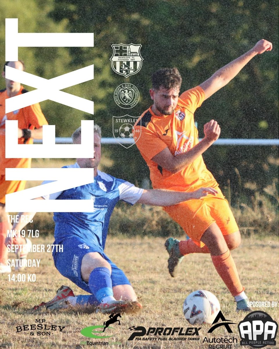 ⏭ NEXT UP – RESERVES

No game for the first team this weekend — with a certain player’s wedding on Sunday, we can’t be taking any risks 💍😉

🗓 Saturday 4th October
🕑 2:00 PM Kick-Off
📍 The Rec
🆚 Stewkley Development

⚫⚪ Let’s get that first win on home soil! ⚫⚪