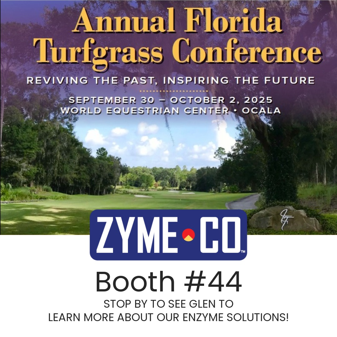 zymecompany's tweet image. Starting tomorrow is the Annual Florida Turfgrass Conference!  Stop by to see Glen in booth #44 and learn more about our enzyme solutions!