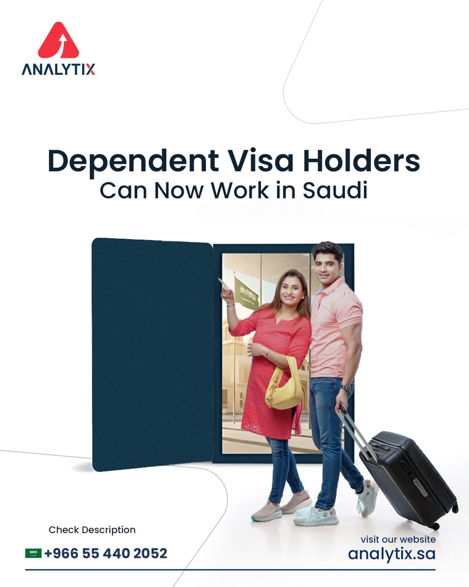 Analytix_Global's tweet image. #SaudiArabia’s Landmark Reform in #LaborLaws
A major change is underway in Saudi’s labor laws. The Cabinet has approved a new regulation that allows expatriates on family & #dependentvisas to work. This reform marks a shift in policy & offers new hope to thousands of families.