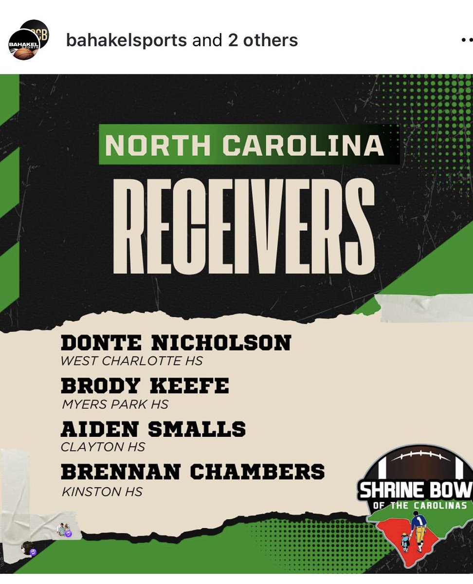 Honored to be selected! Thank you bahakelsports for the recognition! <a href="/CoachQ___/">Quint Cottingham</a> <a href="/ChansiStuckey/">Coach Chansi Stuckey</a> <a href="/HerdFB/">Marshall Football</a> <a href="/TheHerdScoop/">The Herd Scoop</a>