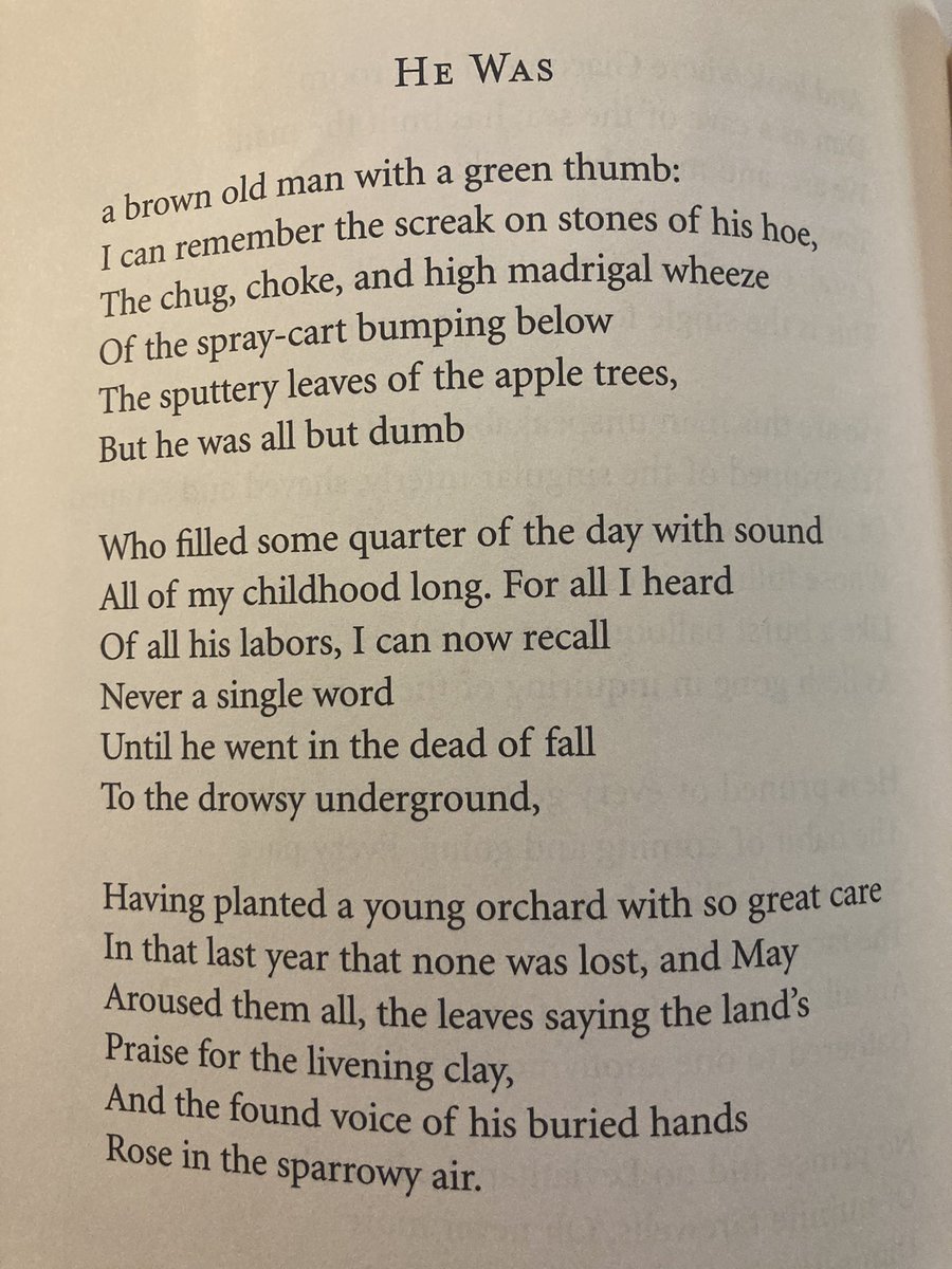 Richard Wilbur. Just the sort of simple and profound poem I love best from Wilbur.