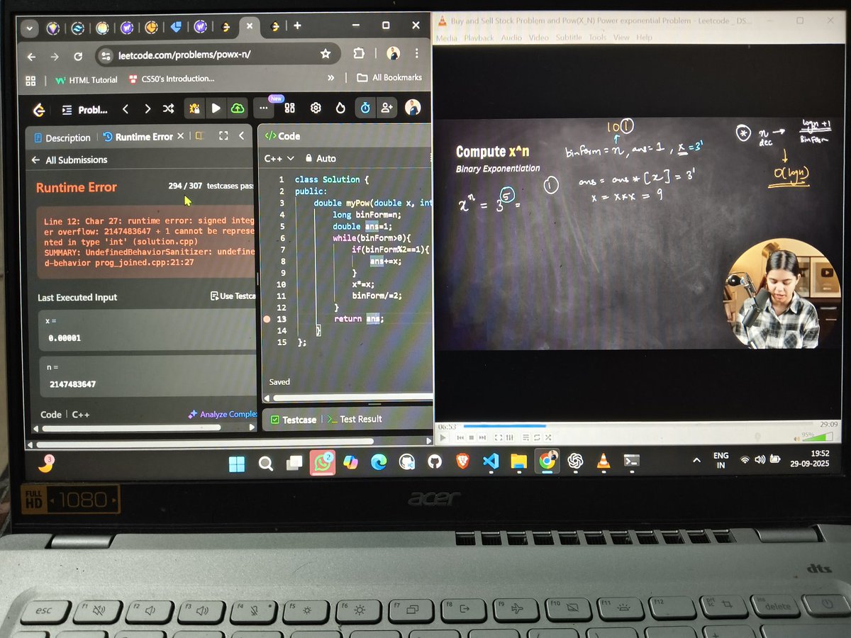 Shani_shah90's tweet image. ⚡Day - 13 of DSA with Apna College!
☘️Solving power exponential and buy & sell stock problems today. ✅💻
These challenges are leveling up my coding confidence!
#DSA #ApnaCollege #CodingProblems #LearnToCodeDay
