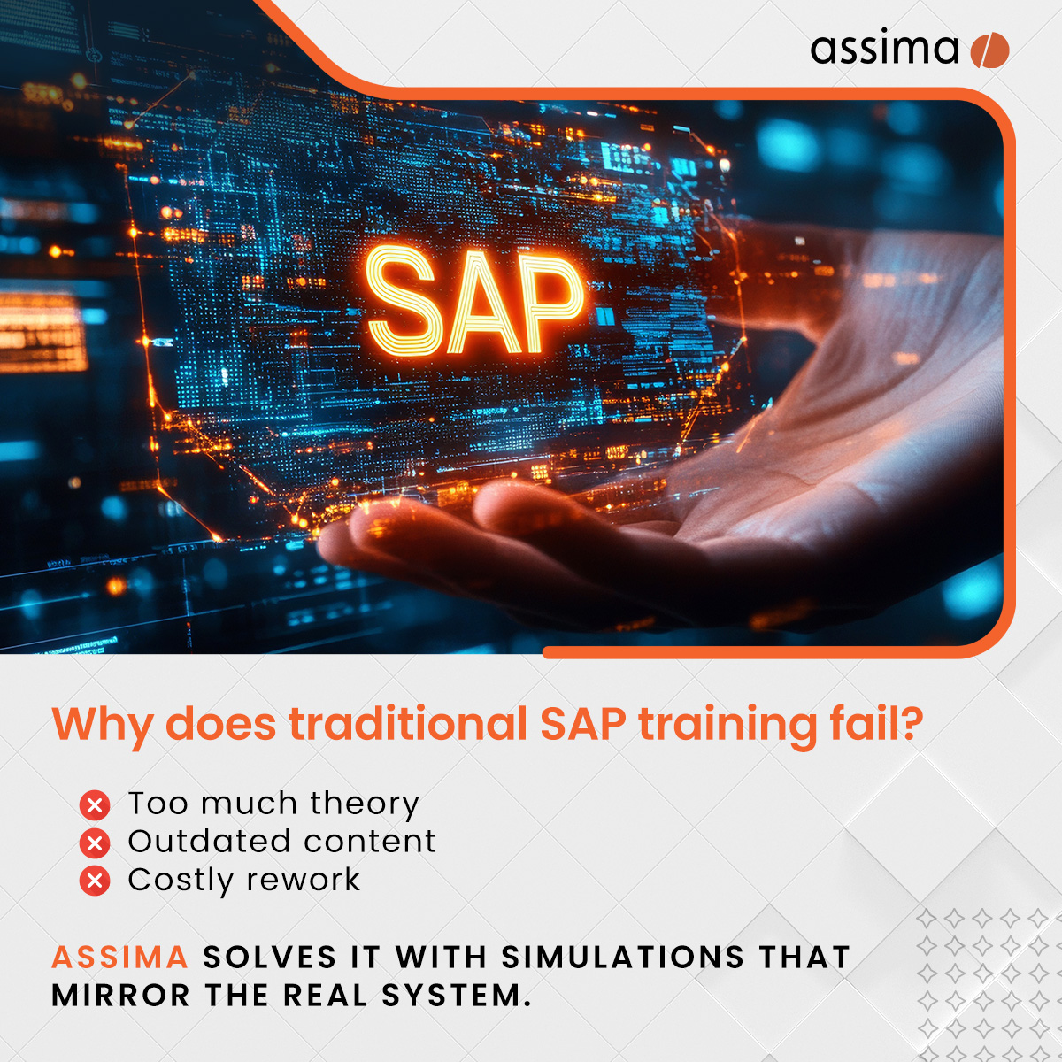 Assima's tweet image. SAP is complex, but training doesn’t have to be. With Assima, you get faster onboarding, stronger adoption, and higher ROI at lower costs.
 
zurl.co/S0OBI

#SAPTraining #EnterpriseTraining #Assima