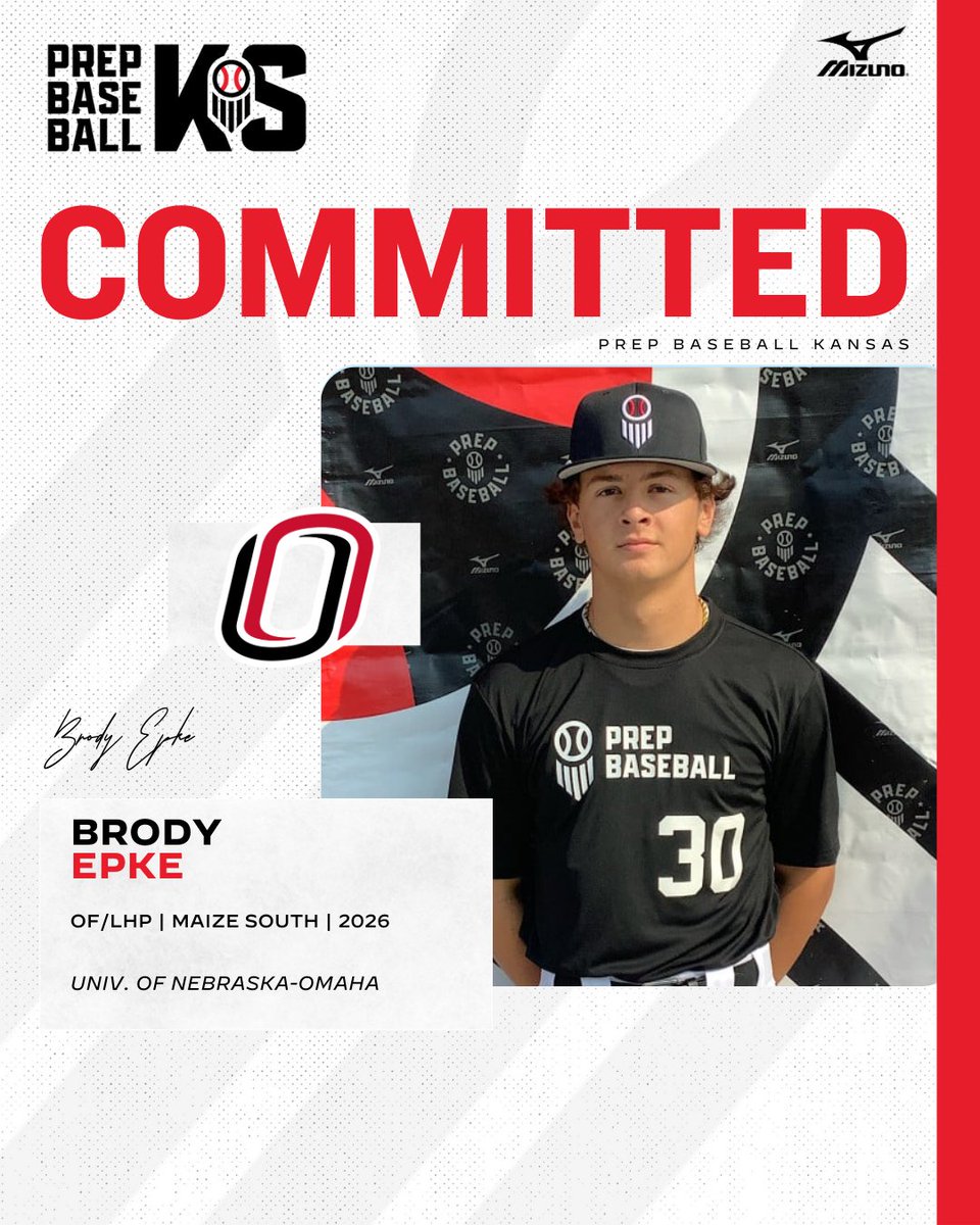 OF/LHP Brody Epke (Maize South, 2026) commits to the University of Nebraska-Omaha

Epke recently represented Team Kansas at the #CentralSSrG

<a href="/brodyepke/">Brody Epke</a>
<a href="/baseball_mshs/">Maize South Baseball</a>
<a href="/OmahaBSB/">Omaha Baseball</a>

👤: loom.ly/AuMBqwg
