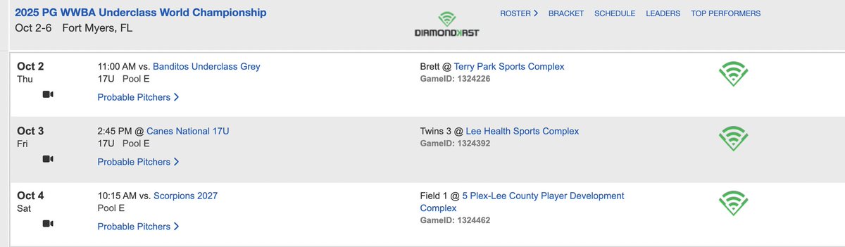 Schedule for WWBA Underclass with <a href="/WowFactor_NE/">Jared Verebey</a> 
Ready to go!