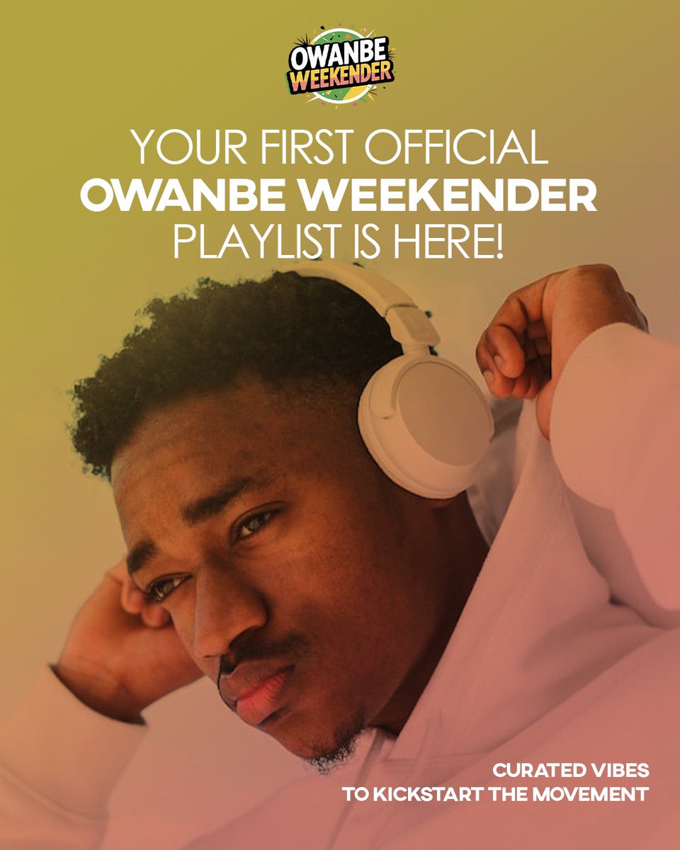 owanbeweekender's tweet photo. Your first official Owanbe Weekender Playlist is here! Curated vibes to kickstart the movement 🎶 (Link in bio)

#OwanbeSounds #AfrobeatsOnRepeat #playlist #applemusic #spotify #CommunityGroove https://t.co/DnzIIXk3ma