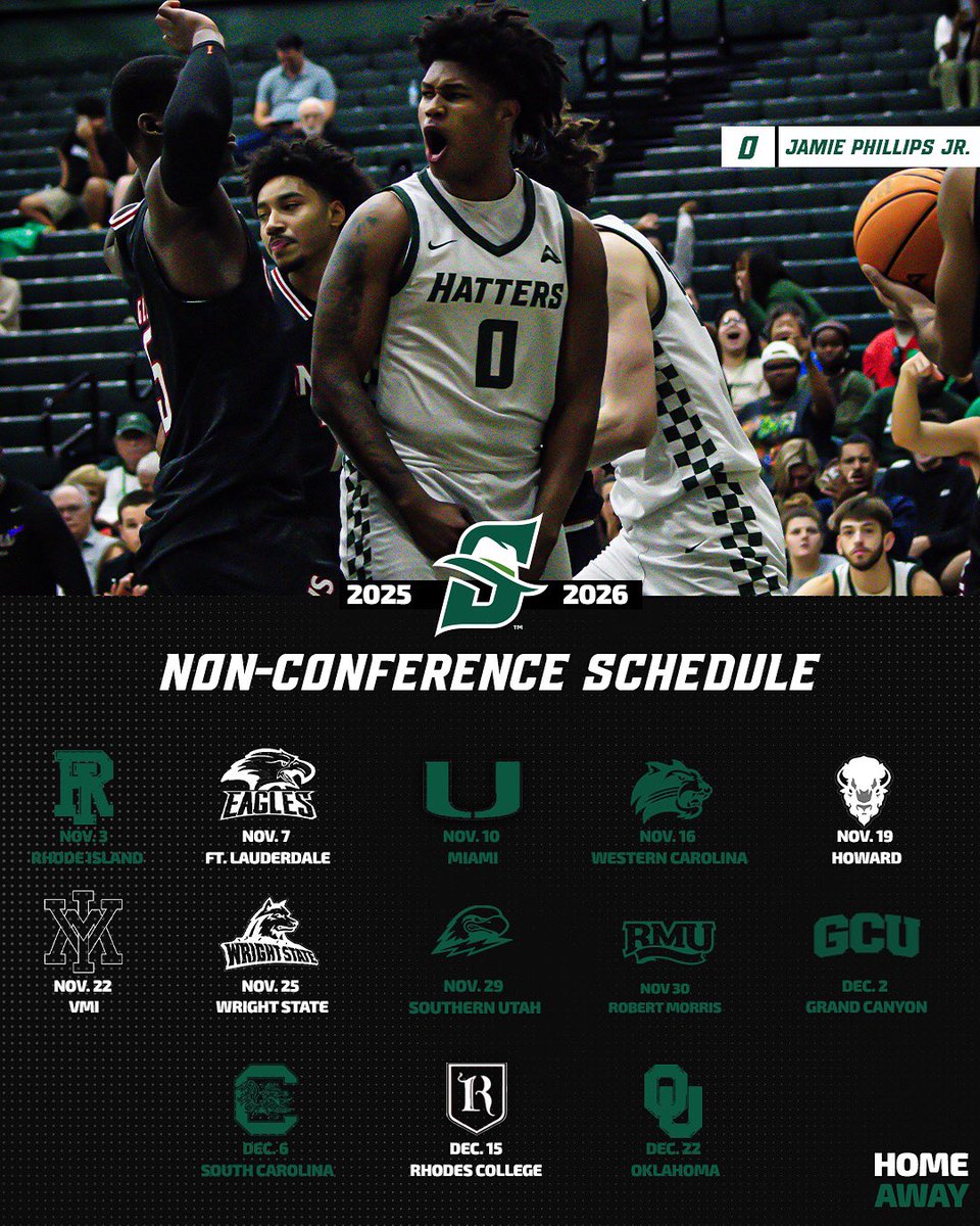 Hatter Nation!!! The Non-Conference Schedule is here! Mark your calendars!!! 
#AllHats 🎩