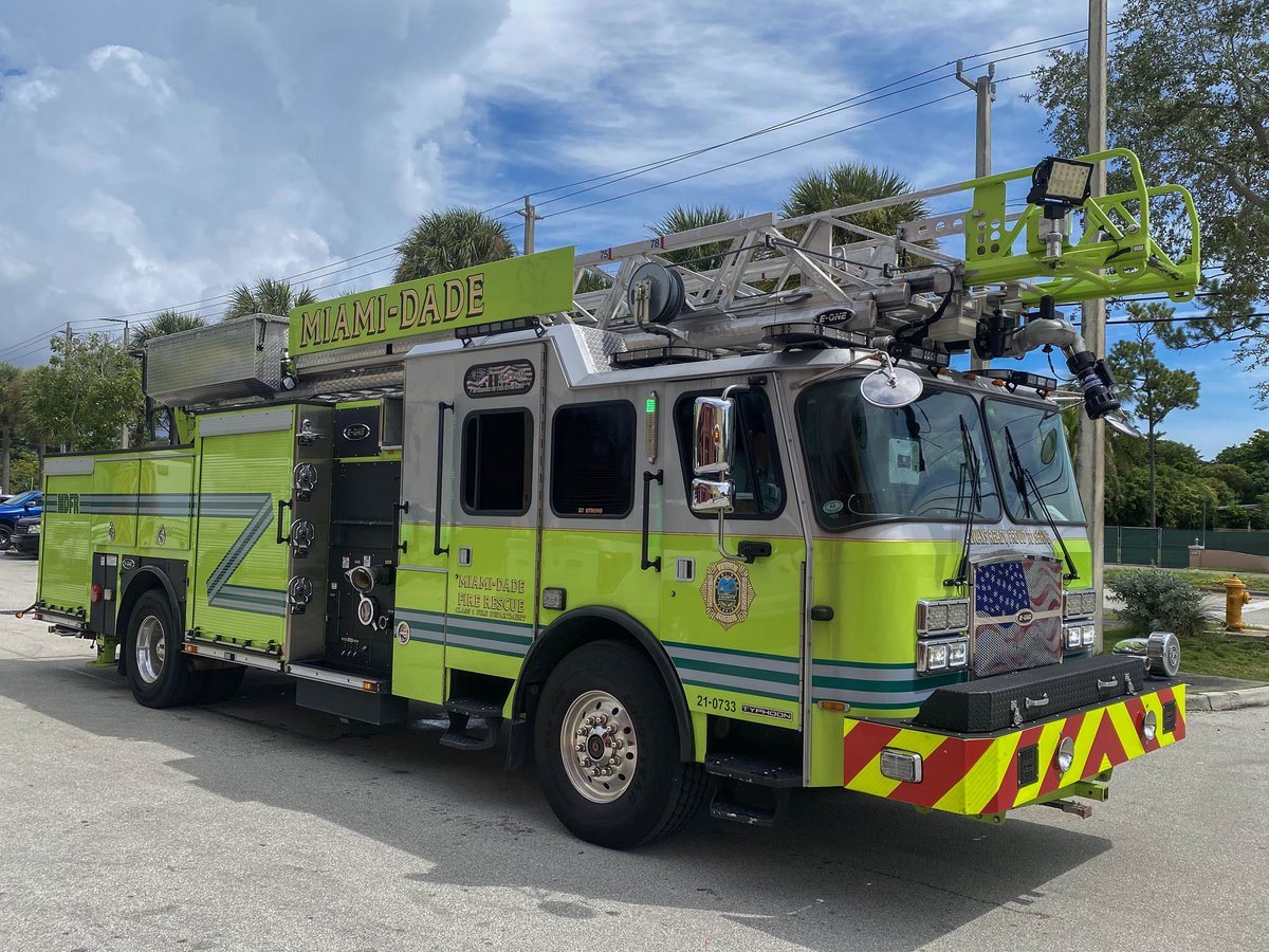 MiamiDadeFire's tweet photo. Today, Miami-Dade Fire Rescue (#MDFR) continued strengthening its response by placing an additional unit into service.
#Ladder83 is now serving the Medley area and surrounding communities, running out of #Station83.
This upgrade continues reflecting our continued commitment to delivering the highest level of service to our community.