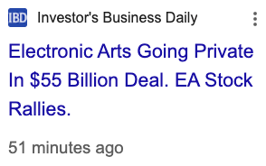 $EA going private. Takže Take-Two bude nakonec last man standing 😀