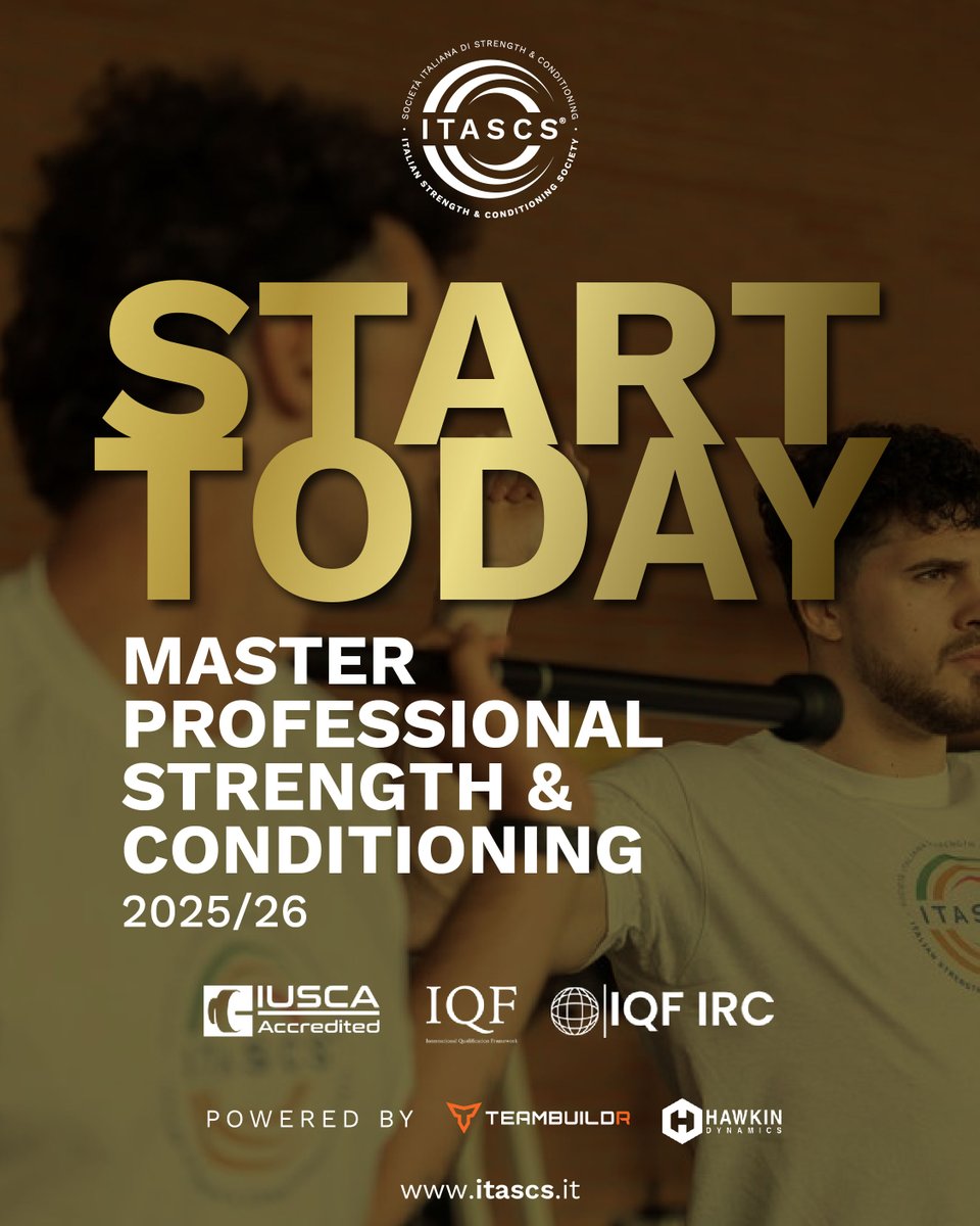 itascs_official's tweet image. 📣 START! 🏁

Ci siamo! Il Master in Professional Strength &amp;amp; Conditioning inizia oggi!
In bocca al lupo a tutti i partecipanti.

👉  Vuoi esserci anche tu nella prossima edizione? Visita itascs.it o scrivici in DM

#ITASCS #bepartofit #strength #conditioning #master