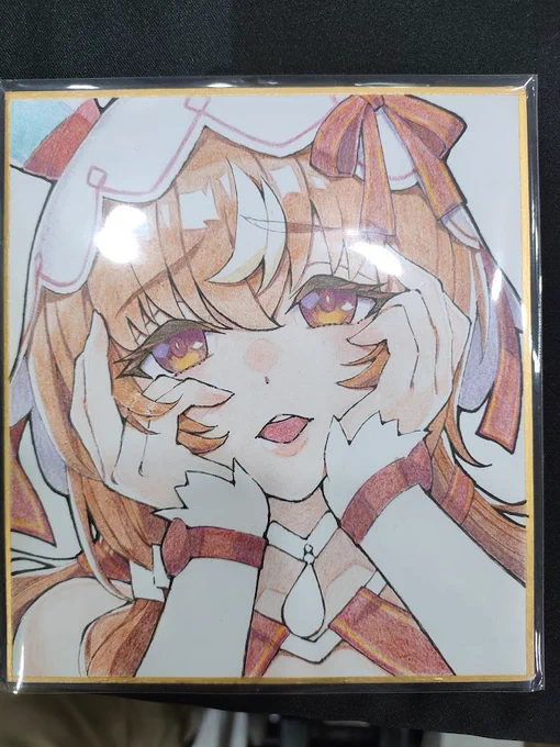スティルの色紙。色を塗り重ねるのをがんばりました。装飾品塗り忘れまくってる。