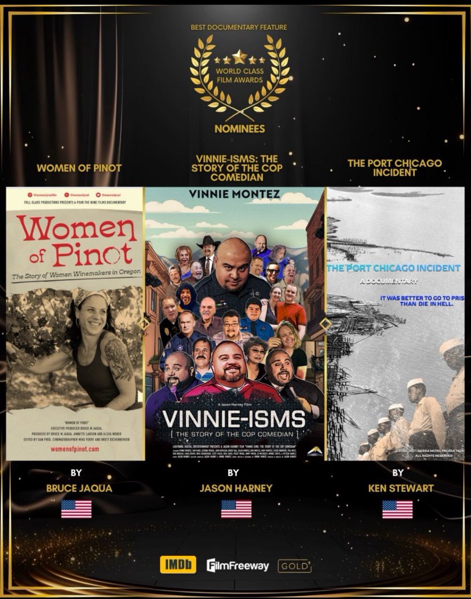 Jason Harney (@jasonharney72) on Twitter photo Recently, VINNIE-ISMS: THE STORY OF THE COP COMEDIAN was nominated for Best Documentary Feature by the World Class Film Awards.
And while we didn’t go on to win, we are proud to have been voted as being one of the best documentary films of the year.
Available Now on <a href="/PrimeVideo/">Prime Video</a> Recently, VINNIE-ISMS: THE STORY OF THE COP COMEDIAN was nominated for Best Documentary Feature by the World Class Film Awards.
And while we didn’t go on to win, we are proud to have been voted as being one of the best documentary films of the year.
Available Now on <a href="/PrimeVideo/">Prime Video</a>