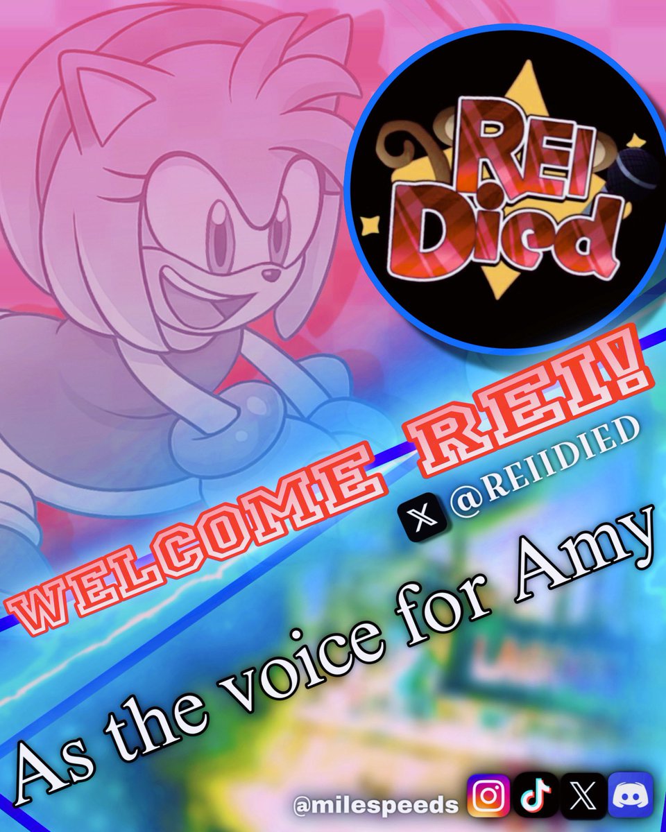 Welcome aboard new member to my cast and crew <a href="/REIIDIED/">REIIDIED_VO 🎙️</a> 🎙️
Can't wait to feature you in future uploads for voicing Amy🔥
#AmyRose #sonic #Voiceacting