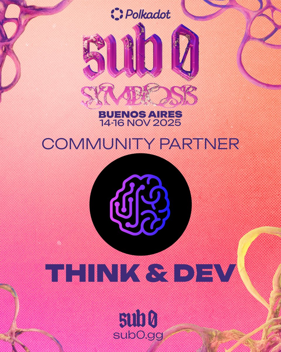 ✨ ¡Gran noticia! Think&amp;Dev se suma como Community Partner de <a href="/Polkadotsub0/">sub0</a> ✨ 
📍 Buenos Aires | 14-16 Nov

Este tipo de encuentros son claves para fomentar colaboración real, innovación y el crecimiento del talento local en LATAM. 👇