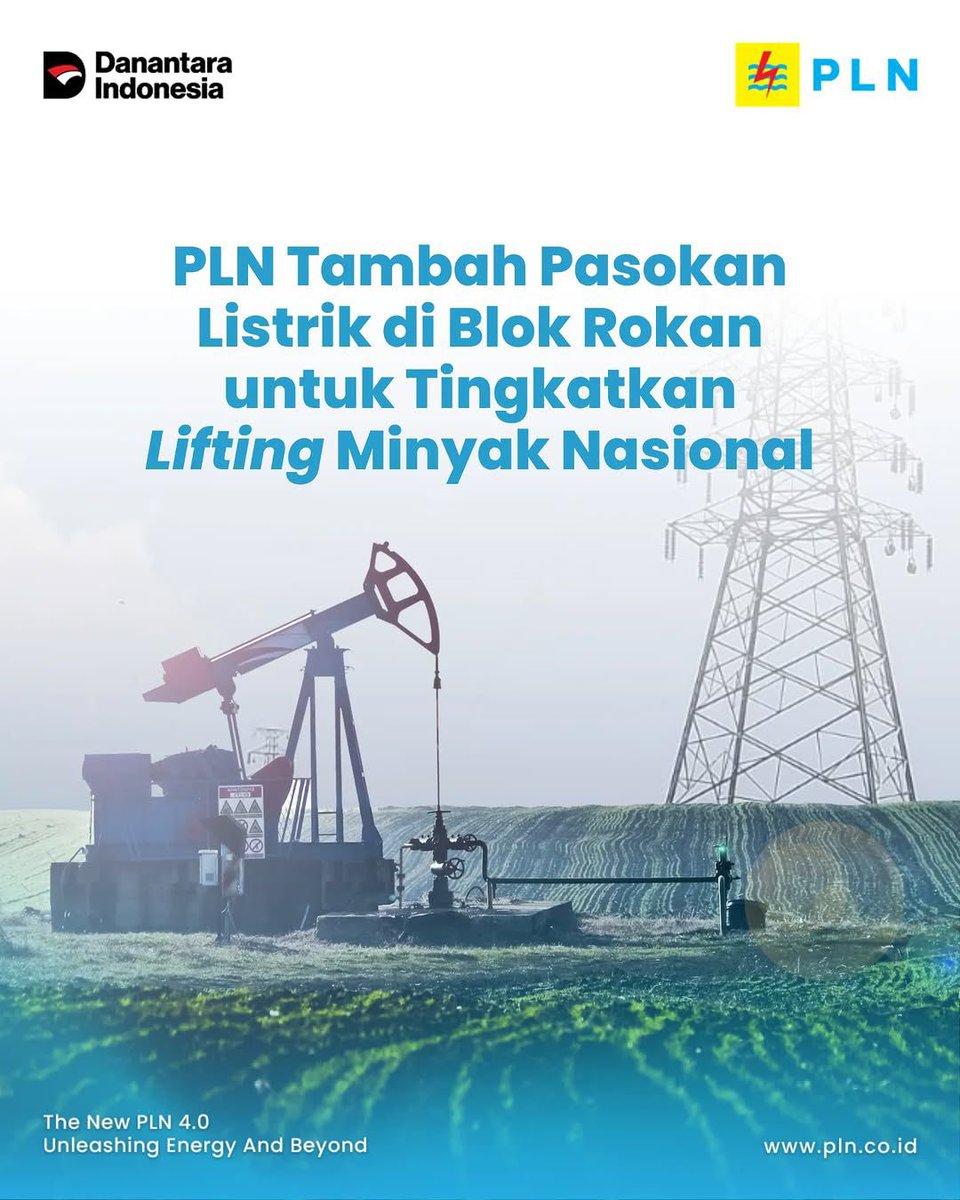 rizki__yansyah's tweet photo. PLN Tambah Pasokan Listrik di Blok Rokan untuk Tingkatkan Lifting Minyak Nasional

PLN siap menambah pasokan listrik sebesar 100 MVA untuk mendukung operasi Wilayah Kerja Rokan, salah satu tulang punggung produksi minyak nasional.

#PLNUntukSemua #PLNUntukIndonesia https://t.co/kPVva1QKQi
