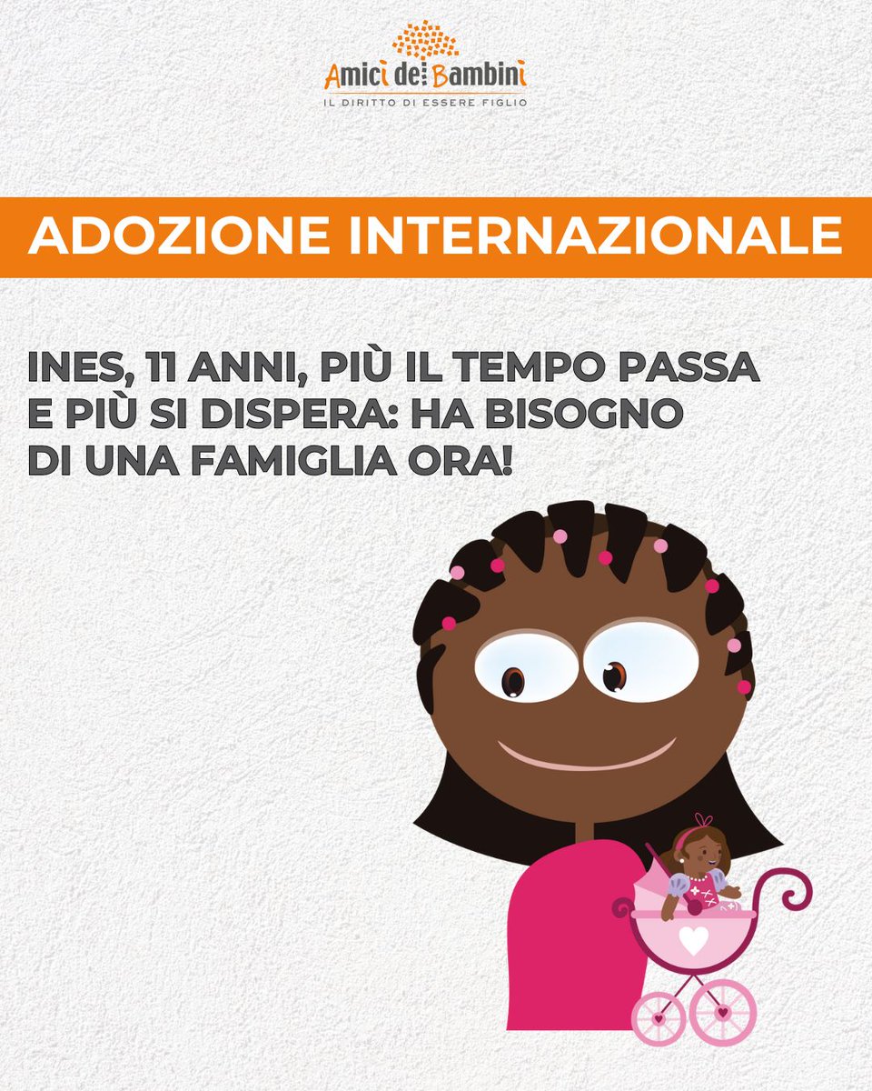 Ines vive in Sud America e sogna di studiare, viaggiare e vedere il mare.

Ma più il tempo passa, più la sua attesa diventa dolorosa. Ha bisogno di una famiglia ora.

Leggi la sua storia👇 
aibi.it/ita/adozione-i… 

#AiBi #AmicideiBambini #AdozioneInternazionale