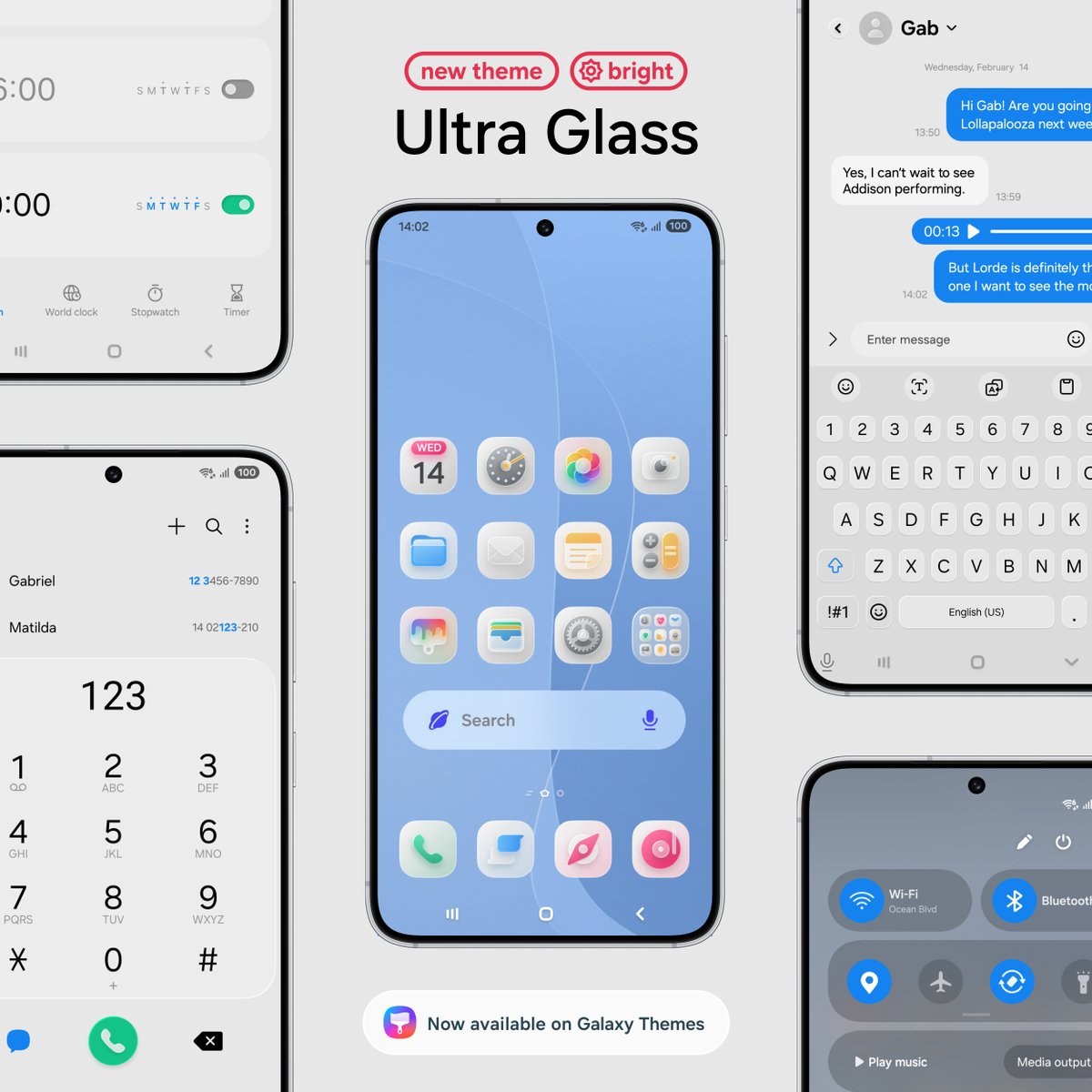 The bright edition of the Ultra Glass theme is now available for download on Galaxy Themes 🫧

Download it here ➡️ apps.samsung.com/theme/ProductD…

Don't forget to rate &amp; comment on Galaxy Themes and follow me on social media ✨ linktr.ee/flthemes