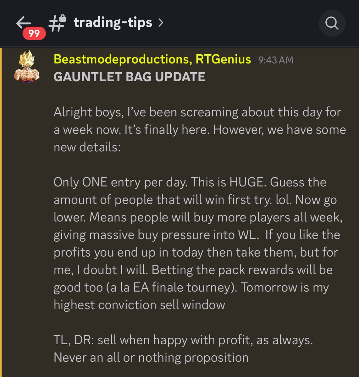 Just wanted to say thank you for the massive support on the streams to start the year 🙏🏼

Record hype train yesterday and we’re just getting warmed up, went for &gt;4 hours live

Been shouting about this gauntlet day for a week, read below for update👇🏼

TL, DR: Big profits loading…