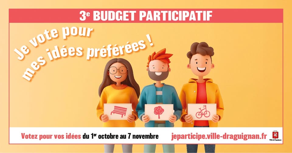 🙋 Projet citoyen - Budget participatif
L'instruction des idées déposées est terminée : du 1er octobre au 7 novembre, votez pour vos idées !

Rdv sur le site du Budget participatif : swll.to/AHN6yK