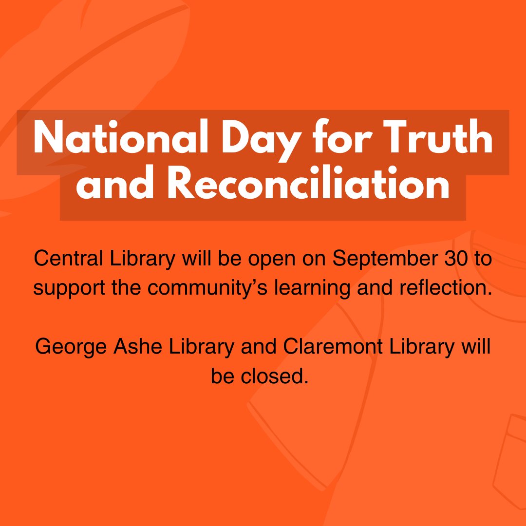September 30 marks the National Day for Truth and Reconciliation, a time to honour the children who never came home, and the Survivors of residential schools, their families, and communities.

Find book lists and resources to support your learning at pickeringlibrary.ca/truth-and-reco….