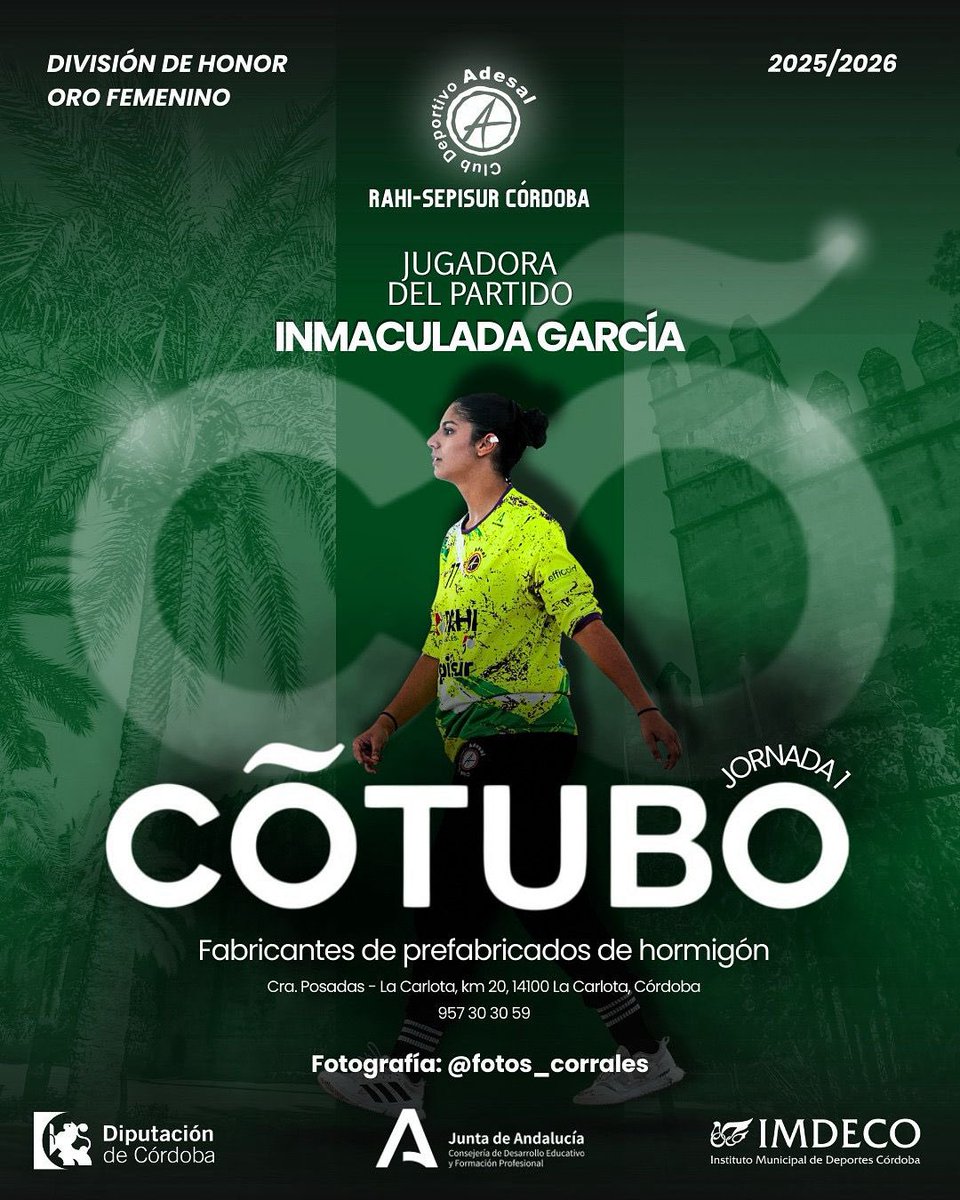 🥇 MVP DEL PARTIDO 🥇 

Este año, Gracias a nuestro patrocinador <a href="/COTUBOCO/">COTUBO</a> 🤝 tendremos elección de mejor jugadora del partido

No hay mejor manera de debutar que ganando el MVP en su primer partido con nosotras 👏🏽 

Y esto solo es el comienzo… INMA CERRÓ LA PERSIANA 🥅 🔒