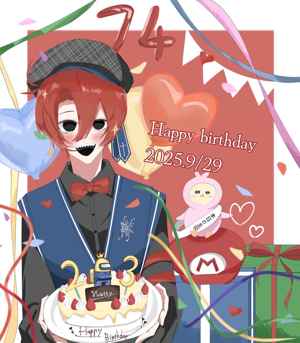 なっしーさん誕生日おめでとう🎉✨️
素敵な1年になりますように🎶 
#なっしー誕生祭2025
#なっしー #ニート部アート